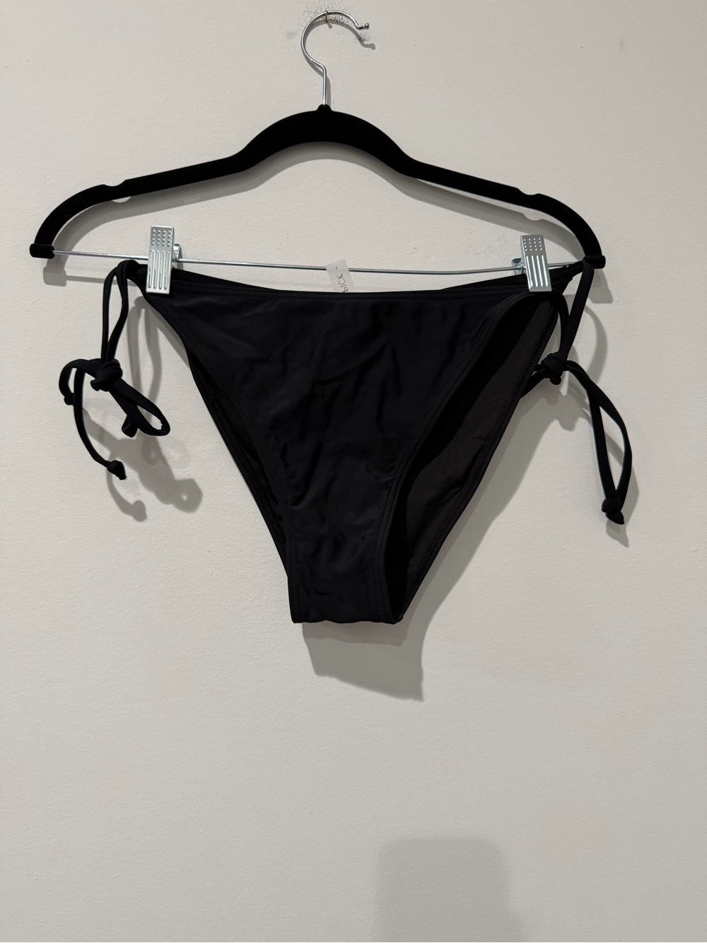 Women's Black Tie-Side Bikini Bottoms - Adjustable Swimwear